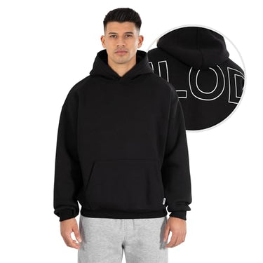 SMILODOX Hoodie Hollow Brail Herren, Oversize Fit Kapuzen Pullover mit Outline-Print, kuschelig und warm, Langarm Hoody Sweatshirt, Vielseitig Kombinierbar, Ideal für Sport, Streetstyle und Alltag im Sale
